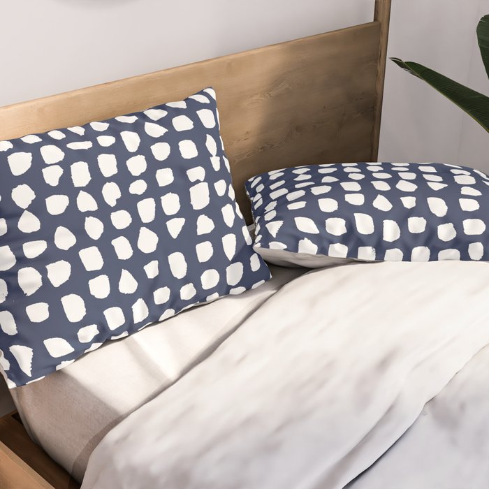 Dots (Navy) Pillow Sham Gallery Image 2
