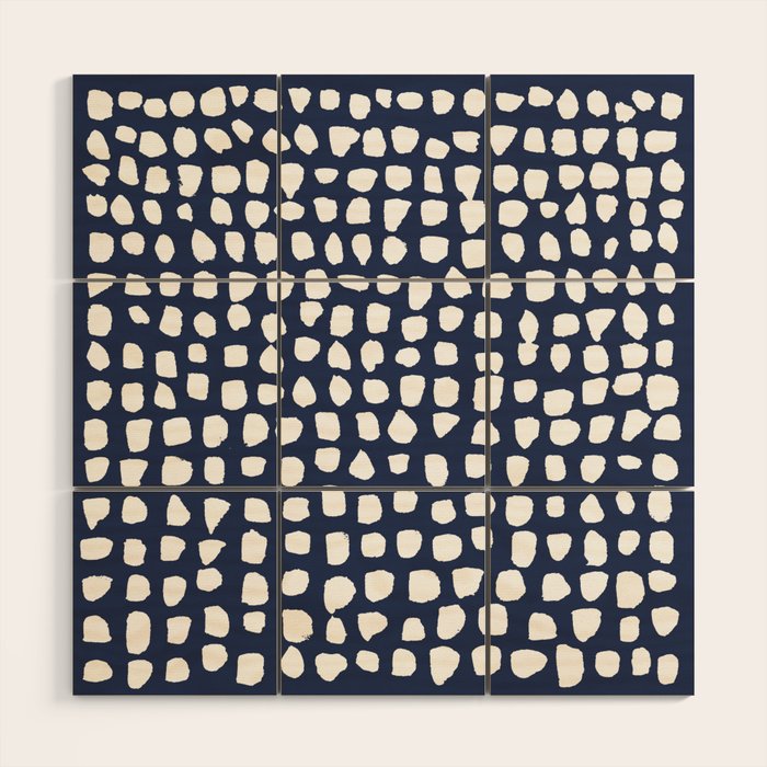 Dots (Navy) Wood Wall Art Gallery Image 1