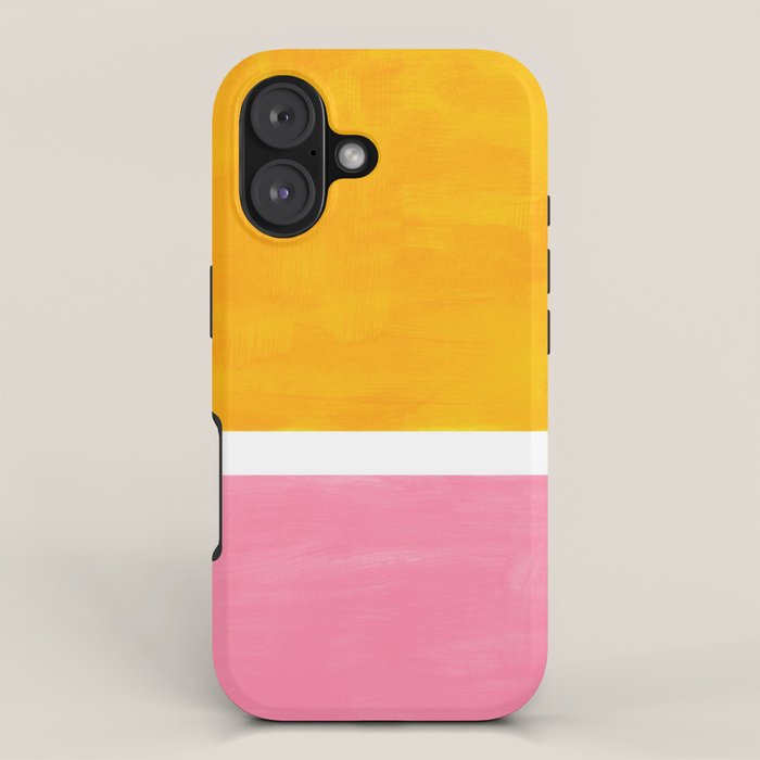 Pastel Yellow Pink Rothko Minimalist Mid Century Abstract Color Field Squares iPhone Case Gallery Image 1