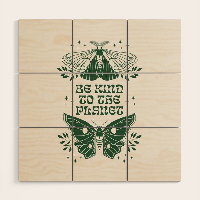 Be Kind to the Planet Wood Wall Art Gallery Image 1