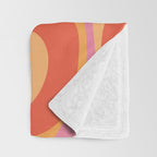 Modern Retro Liquid Swirl Abstract Pattern Square in Vintage Pink and Orange Throw Blanket Gallery Image 3