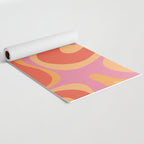 Modern Retro Liquid Swirl Abstract Pattern Square in Vintage Pink and Orange Yoga Mat Gallery Image 2