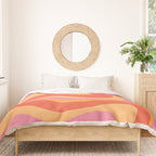 Modern Retro Liquid Swirl Abstract Pattern Square in Vintage Pink and Orange Duvet Cover Gallery Image 3