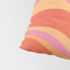 Modern Retro Liquid Swirl Abstract Pattern Square in Vintage Pink and Orange Pillow Sham Gallery Image 4