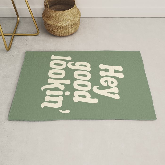 Hey Good Lookin' (Sage Cream) Rug Gallery Image 1