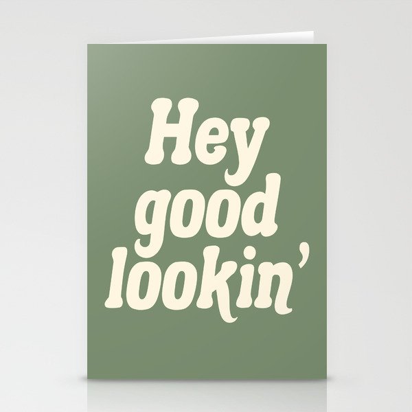 Hey Good Lookin' (Sage Cream) Stationery Card Gallery Image 2