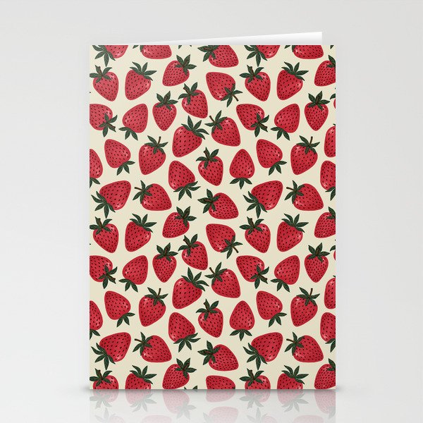 Hand Drawn Vintage Strawberry Pattern Stationery Card Gallery Image 2