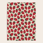 Hand Drawn Vintage Strawberry Pattern Poster Gallery Image 4
