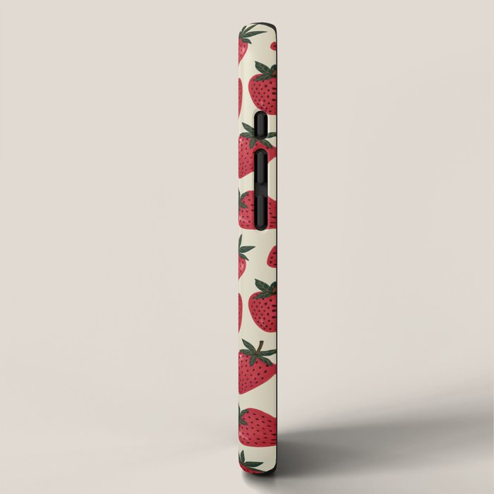 Hand Drawn Vintage Strawberry Pattern iPhone Case Gallery Image 2
