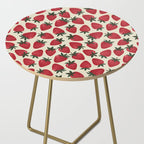 Hand Drawn Vintage Strawberry Pattern Side Table Gallery Image 2