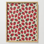 Hand Drawn Vintage Strawberry Pattern Serving Tray Gallery Image 1