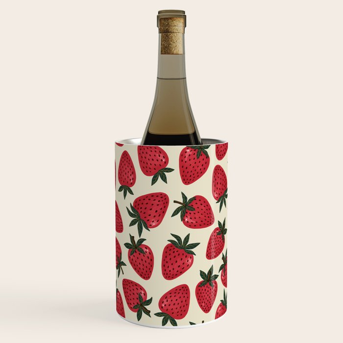 Hand Drawn Vintage Strawberry Pattern Wine Chiller Gallery Image 2