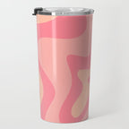 Retro Liquid Swirl Abstract Pattern Square In Bubblegum Blush Pink Tones Travel Mug Gallery Image 3