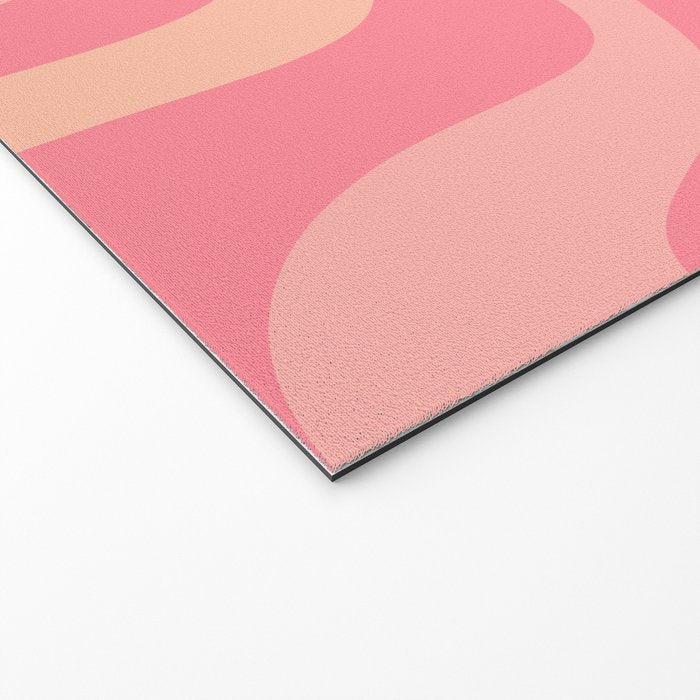 Retro Liquid Swirl Abstract Pattern Square In Bubblegum Blush Pink Tones Welcome Mat Gallery Image 2