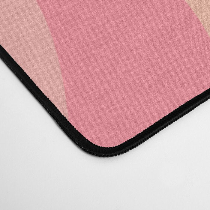 Retro Liquid Swirl Abstract Pattern Square In Bubblegum Blush Pink Tones Desk Mat Gallery Image 4