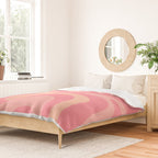 Retro Liquid Swirl Abstract Pattern Square In Bubblegum Blush Pink Tones Duvet Cover Gallery Image 2