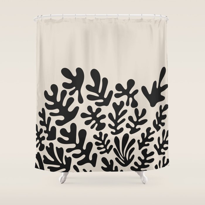 Matisse Black Cut Outs Abstract Mid Century Modern Art Shower Curtain Gallery Image 1