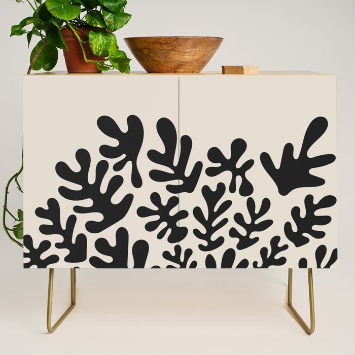 Matisse Black Cut Outs Abstract Mid Century Modern Art Credenza Gallery Image 1