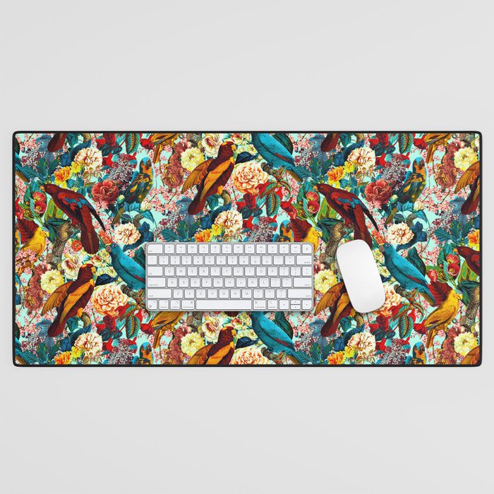 FLORAL AND BIRDS XV Desk Mat Gallery Image 1