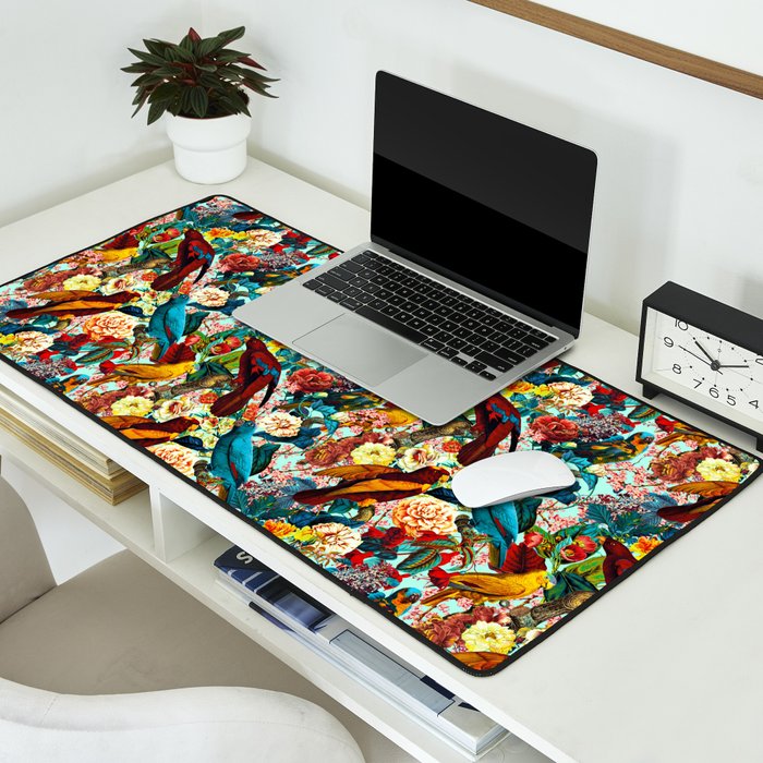 FLORAL AND BIRDS XV Desk Mat Gallery Image 2