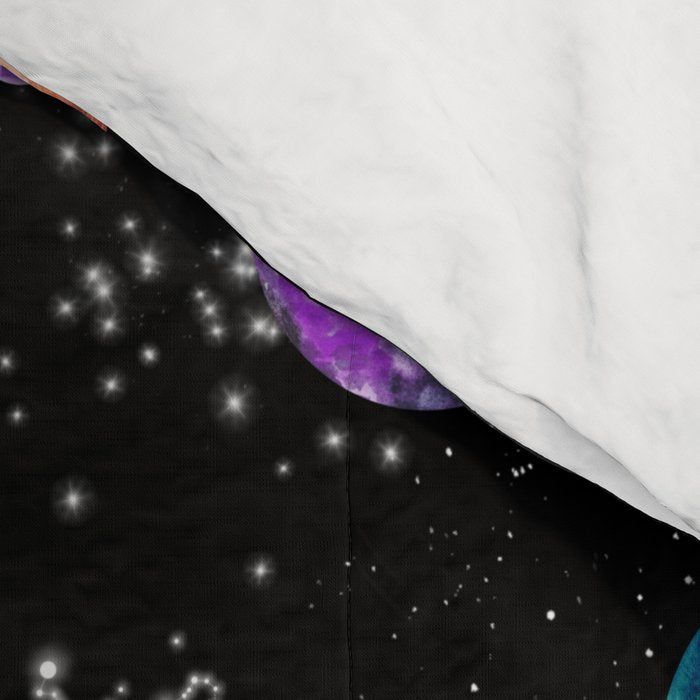 Outer Space Planets Watercolor Galaxy Comforter Gallery Image 4