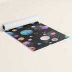 Outer Space Planets Watercolor Galaxy Yoga Mat Gallery Image 2