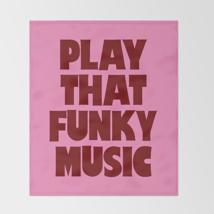 Play That Funky Music - Red and Pink Typography Throw Blanket Gallery Image 2