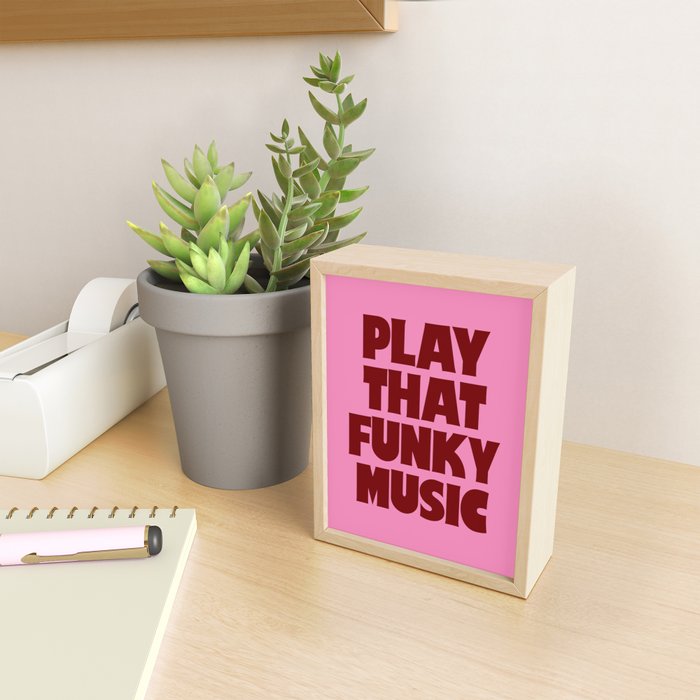 Play That Funky Music - Red and Pink Typography Mini Art Print Gallery Image 2