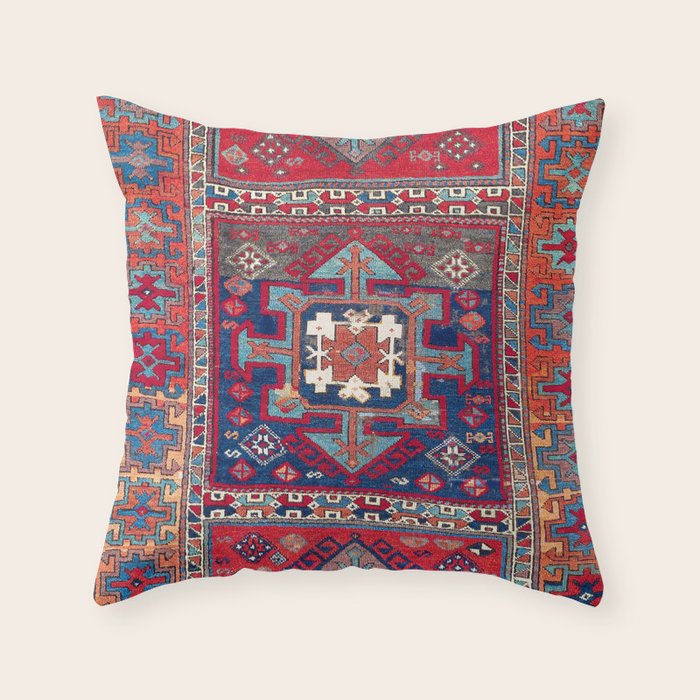 Kurdish Malatya East Anatolian Rug Print Throw Pillow Gallery Image 6