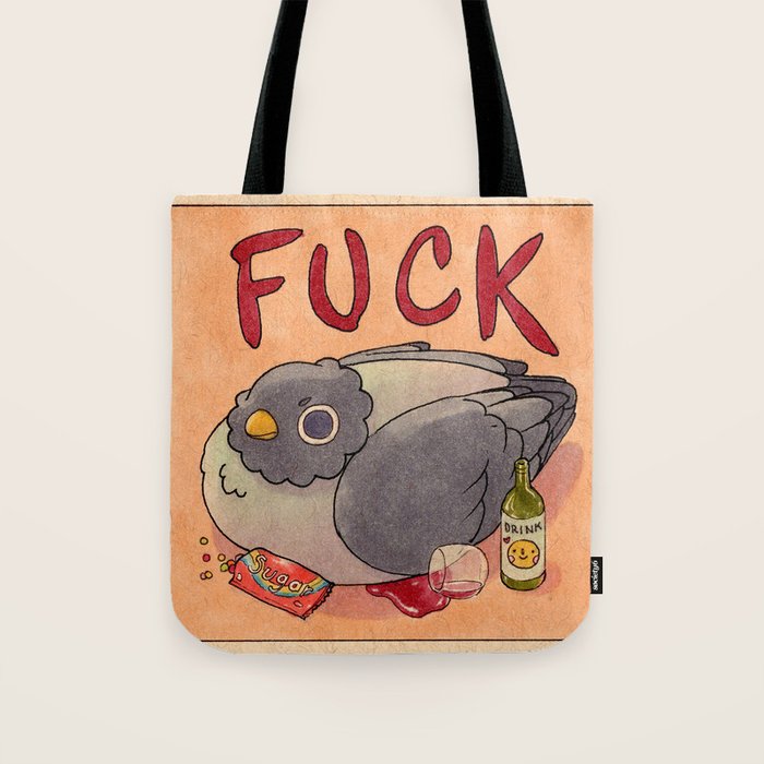 'Fuck' Pigeon 05 Tote Bag Gallery Image 1