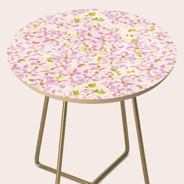 Pink brush stroke flowers Side Table Gallery Image 2
