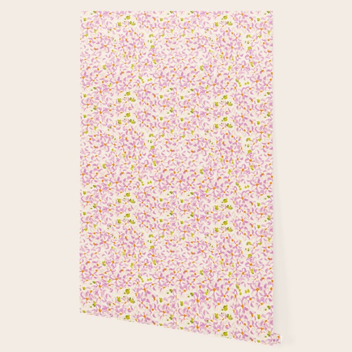 Pink brush stroke flowers Wallpaper Gallery Image 2
