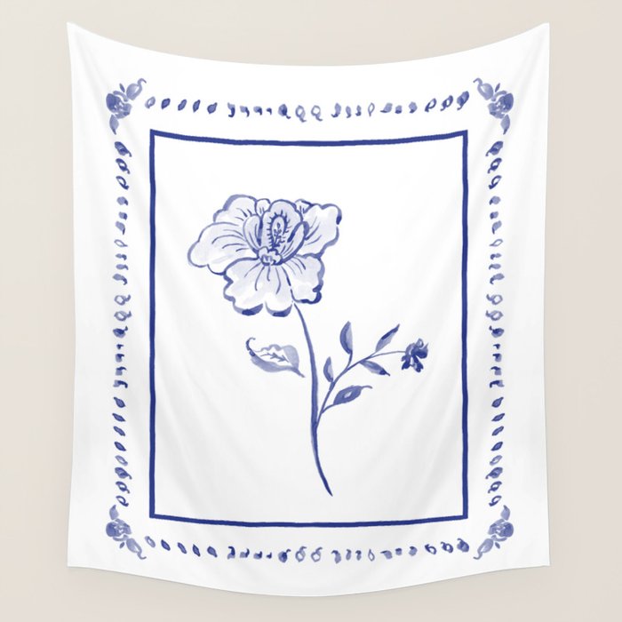 Inky Chintz Floral Wall Tapestry Gallery Image 1