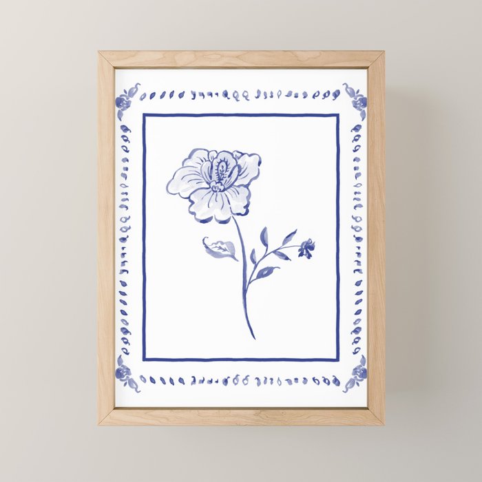Inky Chintz Floral Mini Art Print Gallery Image 1