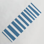 Ocean Stripes, Abstract, Blue and White, Striped Pattern Yoga Mat Gallery Image 1