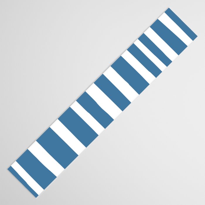 Ocean Stripes, Abstract, Blue and White, Striped Pattern Table Runner Gallery Image 3