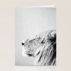 Lion Portrait - Black & White Stationery Card Gallery Image 2