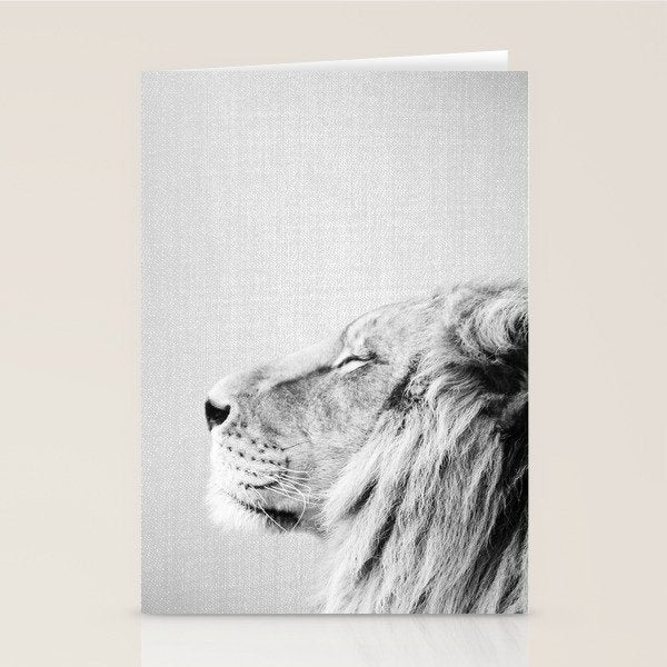 Lion Portrait - Black & White Stationery Card Gallery Image 2