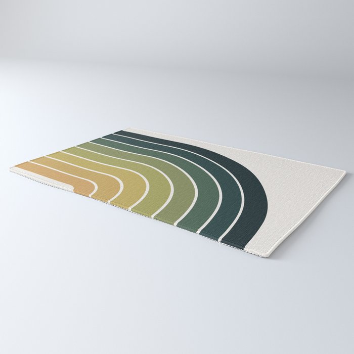 Gradient Arch XXVI Green Tones Mid Century Modern Rainbow Rug Gallery Image 3