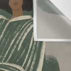  portrait of a woman in a striped suit and a green chair Wall Tapestry Gallery Image 3