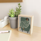  portrait of a woman in a striped suit and a green chair Mini Art Print Gallery Image 2