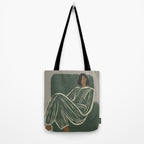  portrait of a woman in a striped suit and a green chair Tote Bag Gallery Image 2