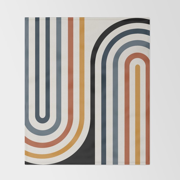 Bold Curvature Stripes IV Throw Blanket Gallery Image 2