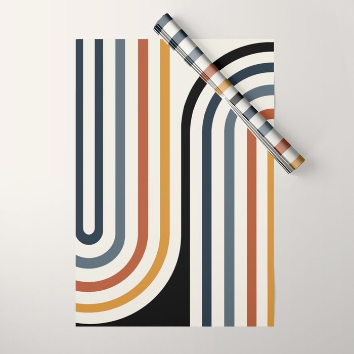 Bold Curvature Stripes IV Wrapping Paper Gallery Image 1