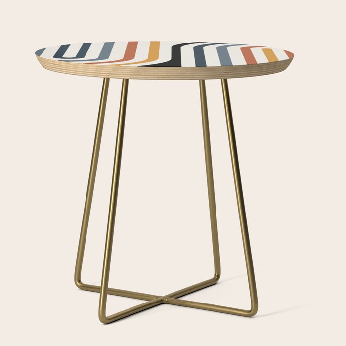 Bold Curvature Stripes IV Side Table Gallery Image 1