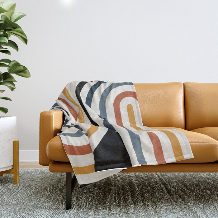 Bold Curvature Stripes IV Throw Blanket Gallery Image 1