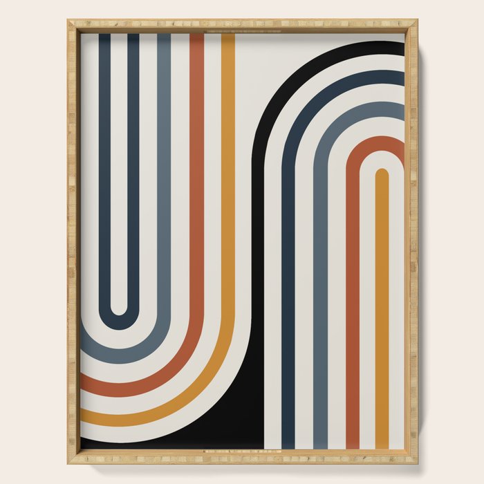 Bold Curvature Stripes IV Serving Tray Gallery Image 1