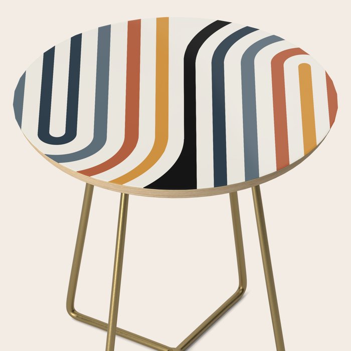 Bold Curvature Stripes IV Side Table Gallery Image 2