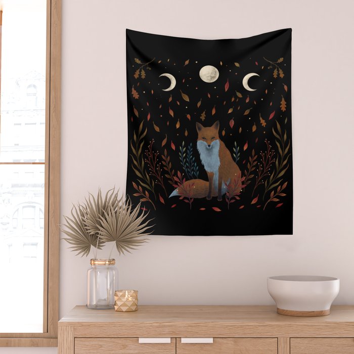 Autumn Fox Wall Tapestry Gallery Image 2