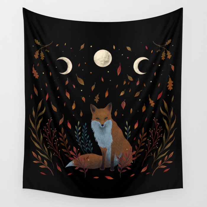 Autumn Fox Wall Tapestry Gallery Image 1
